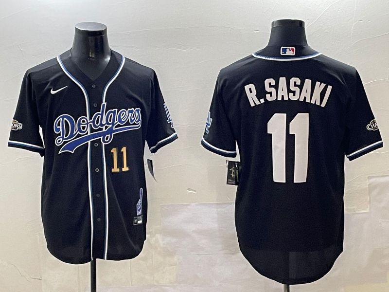Men Los Angeles Dodgers #11 R.Sasaki Black Fashion Game 2025 Nike MLB Jersey style 30611->los angeles dodgers->MLB Jersey